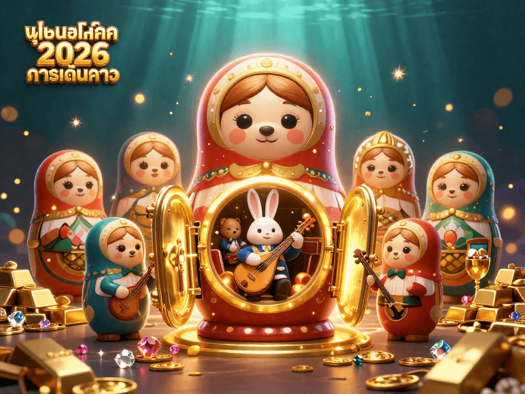 ภาพการ์ตูน 3D ที่แสดงถึง ฟุตบอลโลก 2026 การเดินทาง พร้อมกับสัญลักษณ์ของคาสิโน