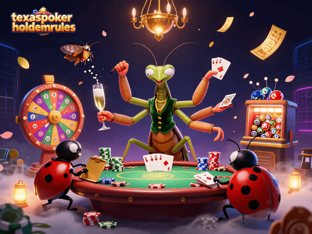 Experience poker with texaspokerholdemrules in this vibrant casino-themed 3D illustration.
