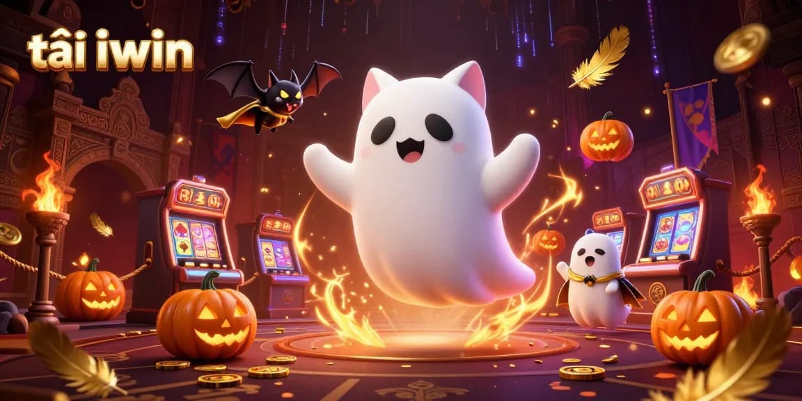 Experience excitement with tải iwin as a ghost cat and bat explore a haunted casino!
