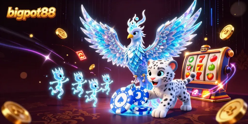 bigpot88 menang dengan strategi slot terjamin dan simbol keberuntungan dalam ilustrasi kasino