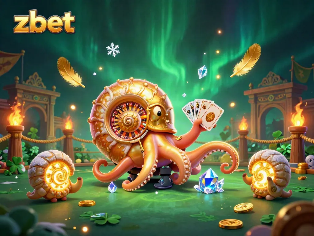 Experience Zbet's thrilling gaming with the ancient giant nautilus and golden roulette wheel.