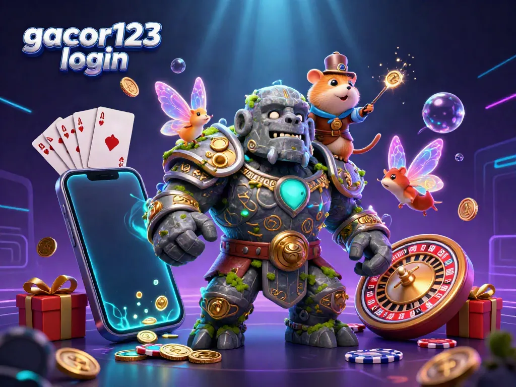 Experience the magic of gacor123 login with enchanting casino characters and vibrant slot elements.