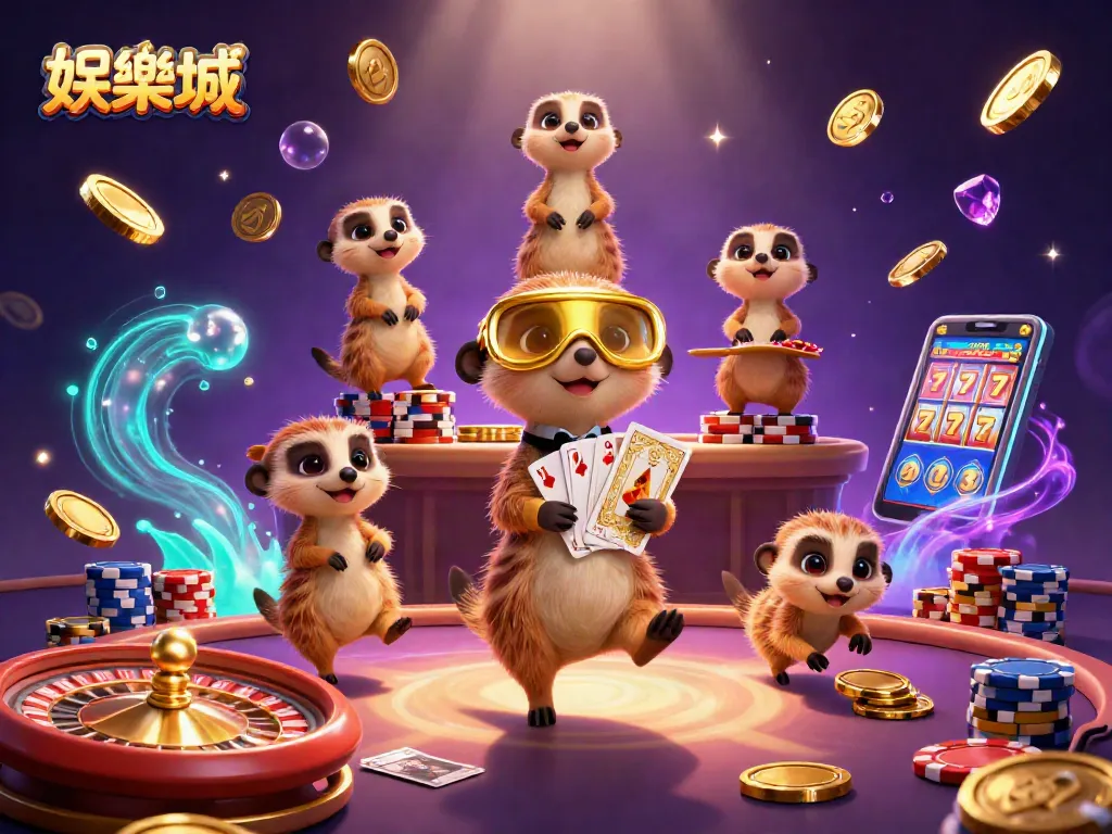 娛樂城的3D卡通奇觀,貓鼬經營著繁華的賭場,金幣與珠寶四處飛舞。