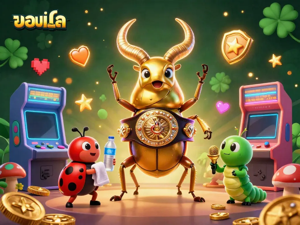 Experience the excitement of บอลสด with vibrant casino-themed 3D characters and dynamic elements.