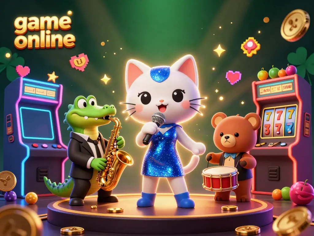 Experience game online thrills with lively cartoon characters in a vibrant casino setting.