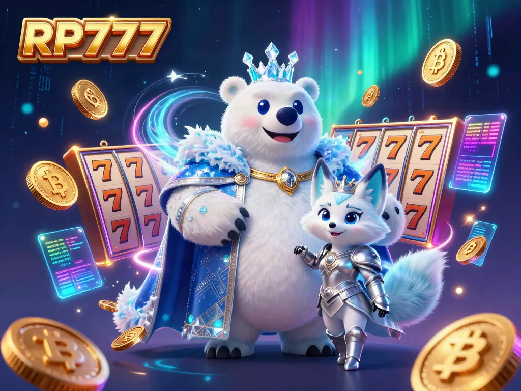 Experience the thrill of RP777 slots with vibrant characters and dynamic casino elements in a captivating 3D scene.