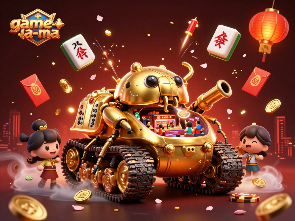 Engage with game-la-ma's vibrant casino scene featuring a golden beetle tank showcasing thrilling gaming action.