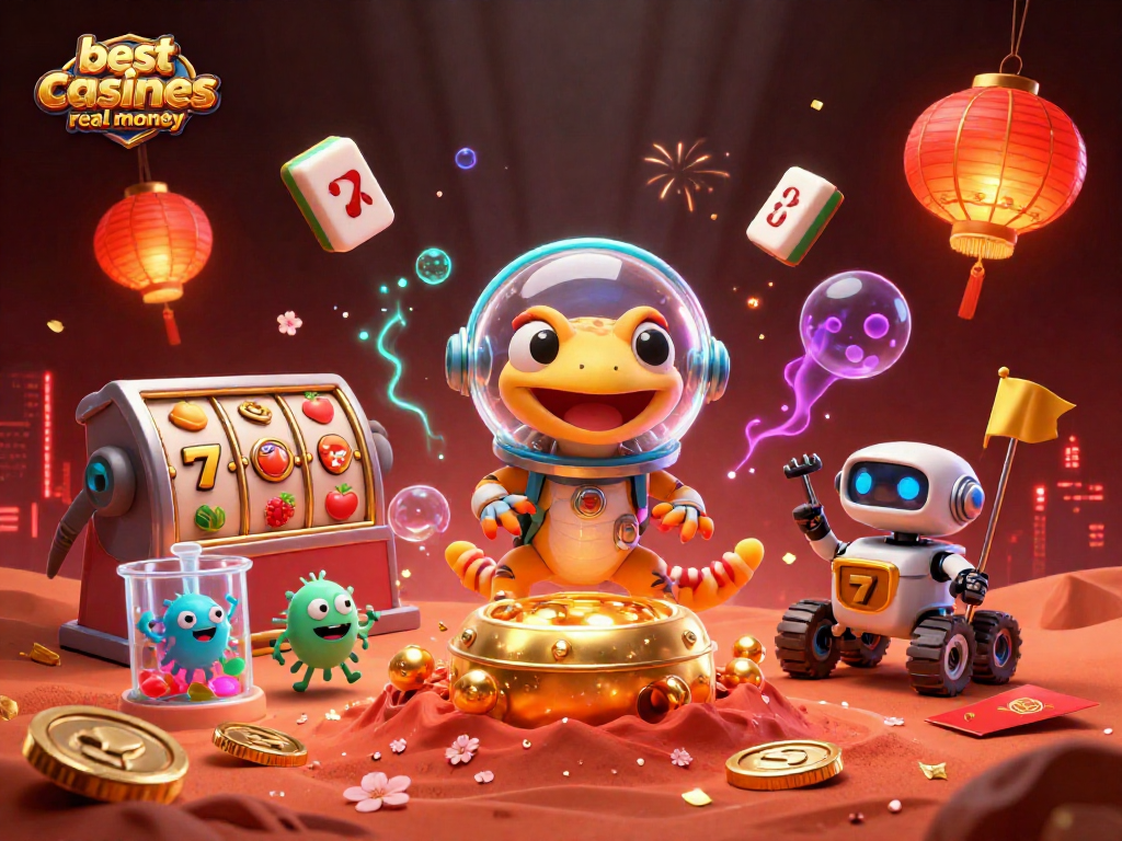 Engage in games at the best online casinos real money with a vibrant Martian theme.