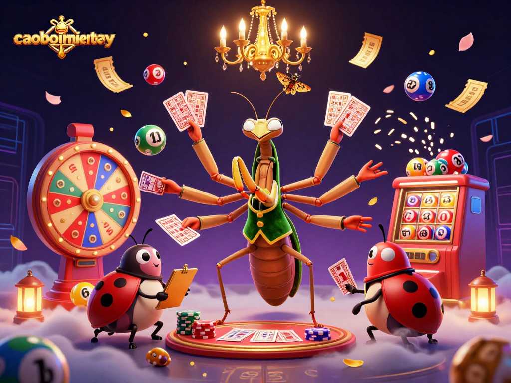Experience thrilling gameplay with caoboimientay as vibrant characters engage in card games amid a dynamic casino scene.