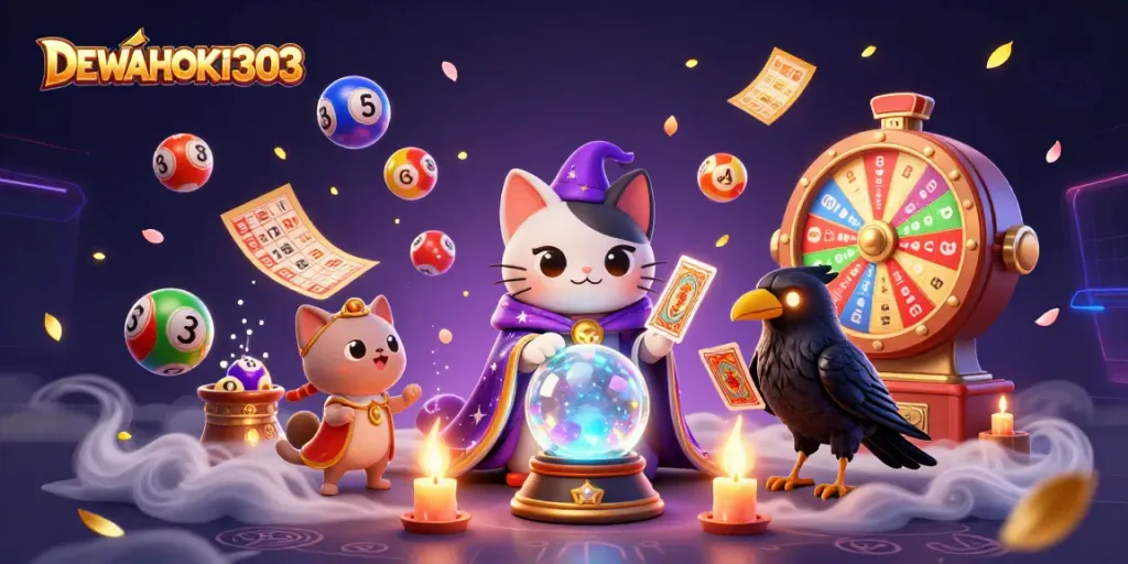 DEWAHOKI303 menampilkan permainan slot online dengan suasana mistis dan elemen lotere yang menarik.