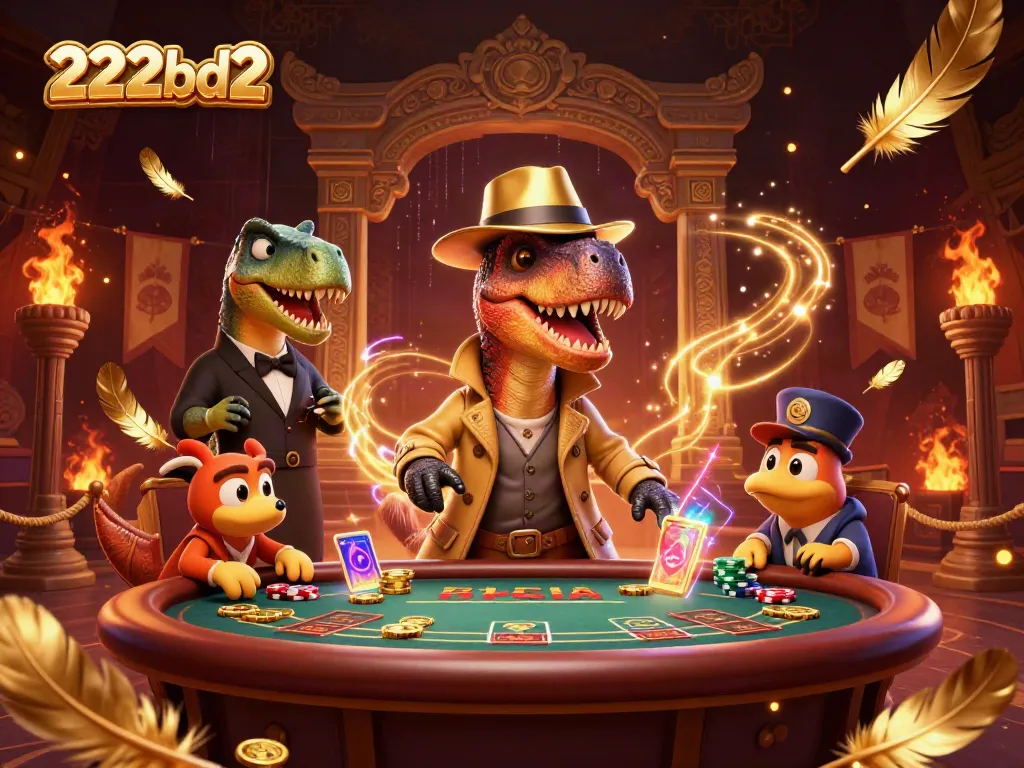 Experience thrilling blackjack action with the whimsical 222bd2 velociraptor counter and friends.