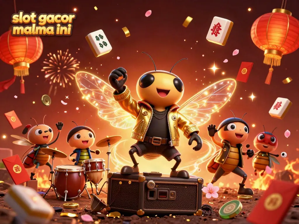 Engage with the exciting slot gacor malma ini scene featuring colorful 3D characters celebrating dynamic gameplay.