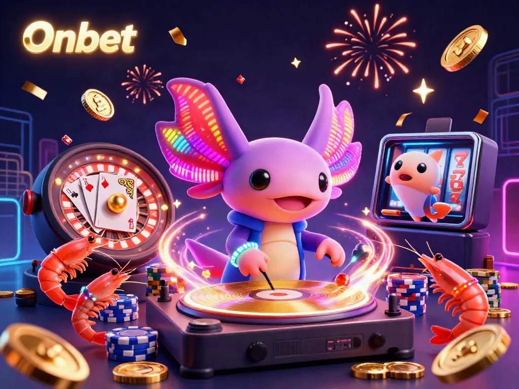 Experience winning moments at Onbet casino illustrated by a vibrant underwater party scene.