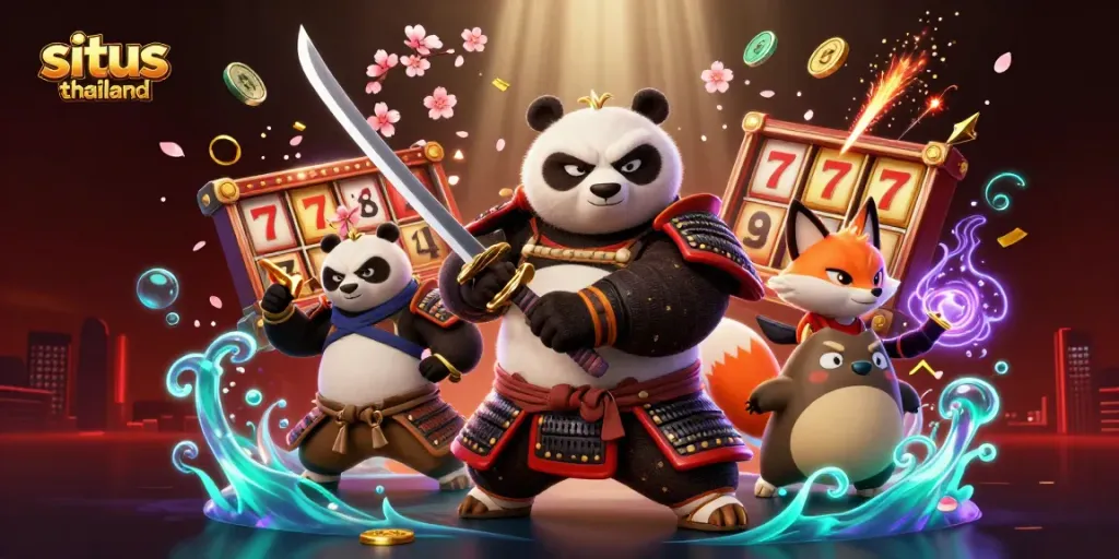 Experience thrilling gameplay at situs thailand with vibrant slot reels and captivating characters.