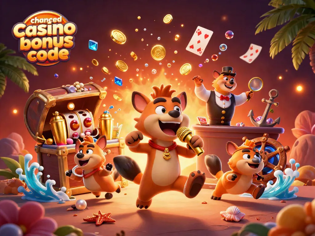 Experience the thrill with the chanced casino bonus code in vibrant 3D casino scene featuring hyena characters.