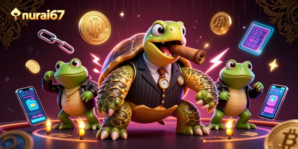 Engage with murai67's thrilling casino environment, featuring a mobster turtle and bullfrog enforcers