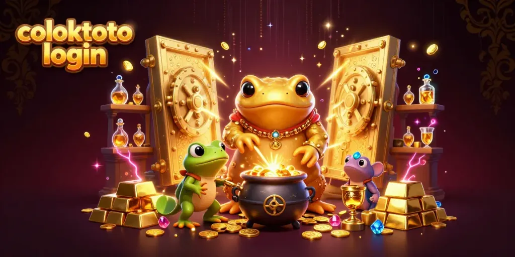 Experience the excitement of coloktoto login with a magical scene of gold alchemy and fortune.