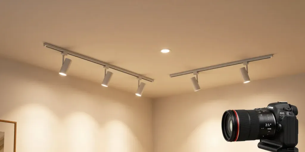 Spoturi și proiectoare LED pe sina magnetică, oferind soluții de iluminat moderne, flexibile și elegante, de la furnizor local de servicii de iluminat.