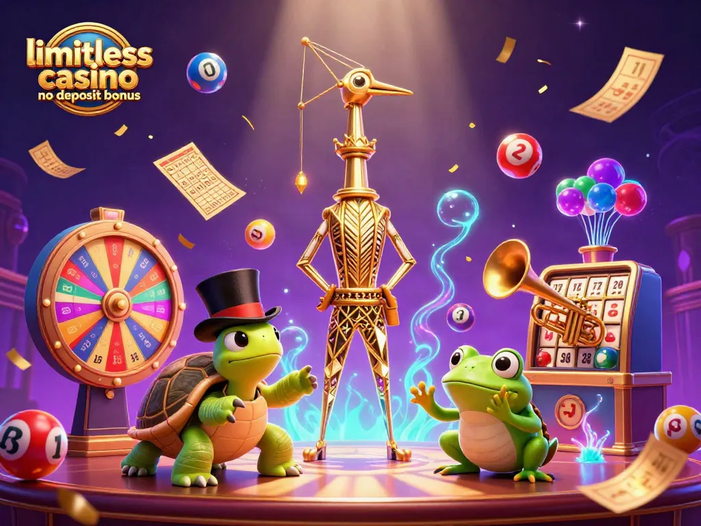 Experience the excitement of limitless casino no deposit bonus with vibrant characters and gaming elements in action.