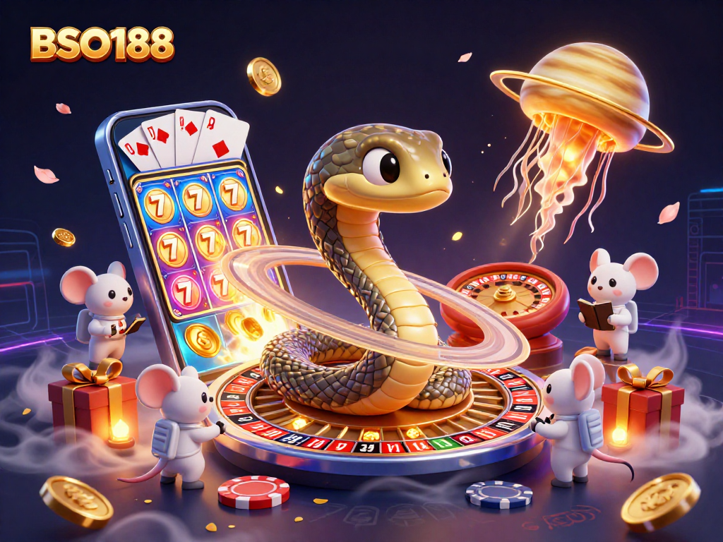 BSO188 players engaging with a fantastic cosmic casino scene featuring gambling elements and rich visuals