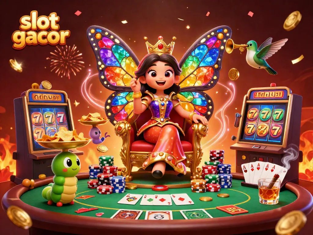 Experience the thrill of winning at slot gacor with vibrant characters and casino elements.