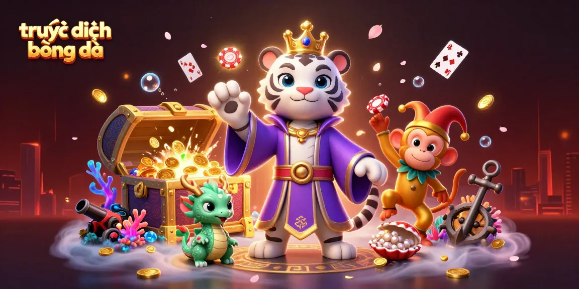 Experience trực tiếp bóng đá with stunning visuals of a lively casino scene filled with treasures and thrill.