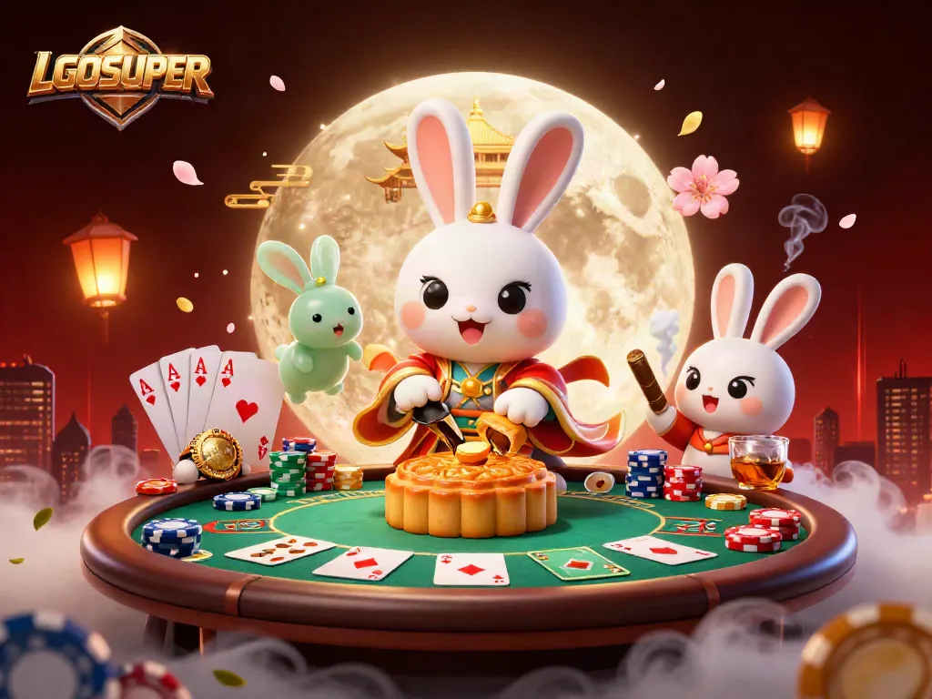 Experience thrilling casino action with LGOSUPER on a moonlit poker adventure.