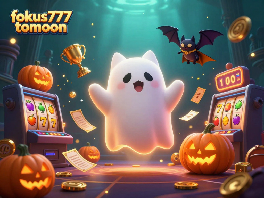 Watch fokus777tomoon's friendly ghost cat and vampire bat playfully engaging in a haunted casino scene.