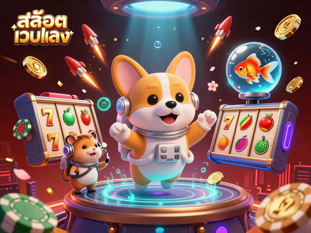 Engage with สล็อตเว็บตรง and enjoy thrilling casino games in a vibrant space setting.