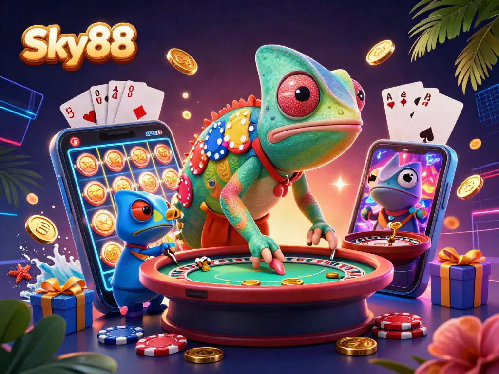 Experience Sky88's vibrant casino games with thrilling visuals and dynamic elements.
