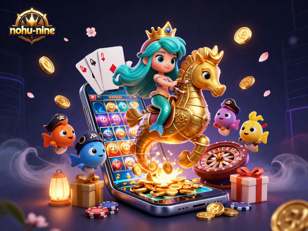 Unlock thrilling wins in nohu-nine with vibrant casino imagery featuring mermaids and marine adventures.