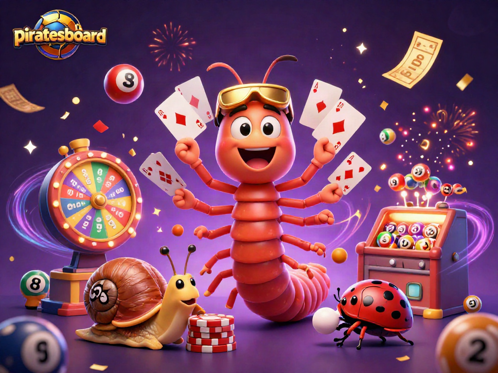 Engage with the vibrant world of piratesboard with an energetic casino scene featuring colorful characters and dynamic elements.