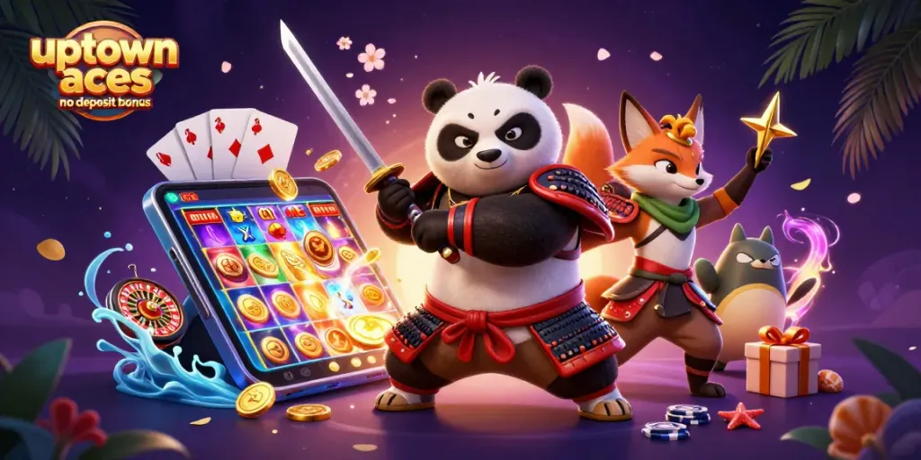 Experience the uptown aces no deposit bonus with vibrant reels, dynamic characters, and casino excitement.